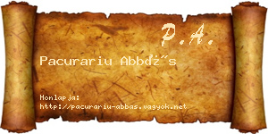Pacurariu Abbás névjegykártya